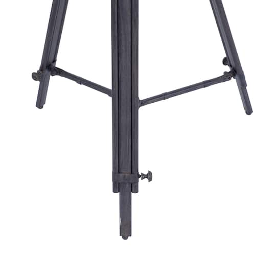 24" Black Metal Industrial Standing Clock Accent
